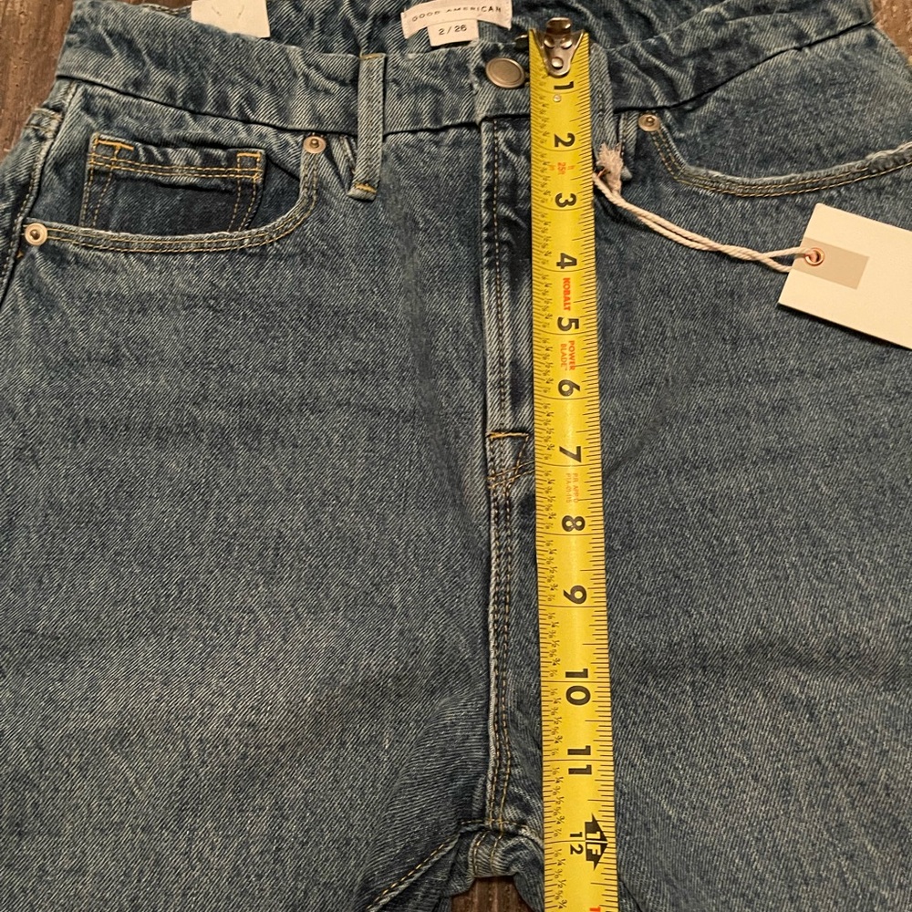 Good American Good Boy High Waist Distressed Nonstretch Jeans, NWT - Picture 13 of 16